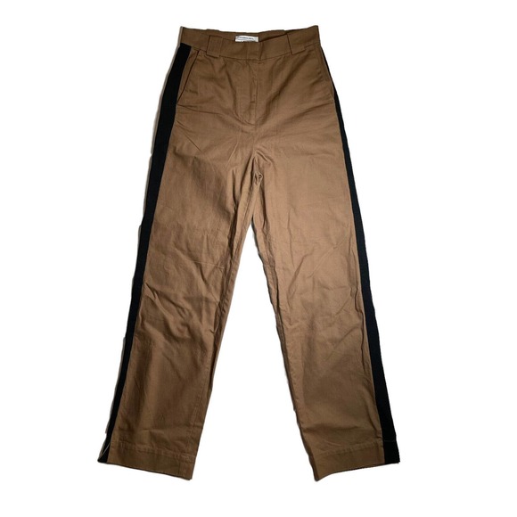 & Other Stories Racer Stripe‎ Trousers Size 34 US 2 Brown Side Stripe Side - Picture 1 of 8